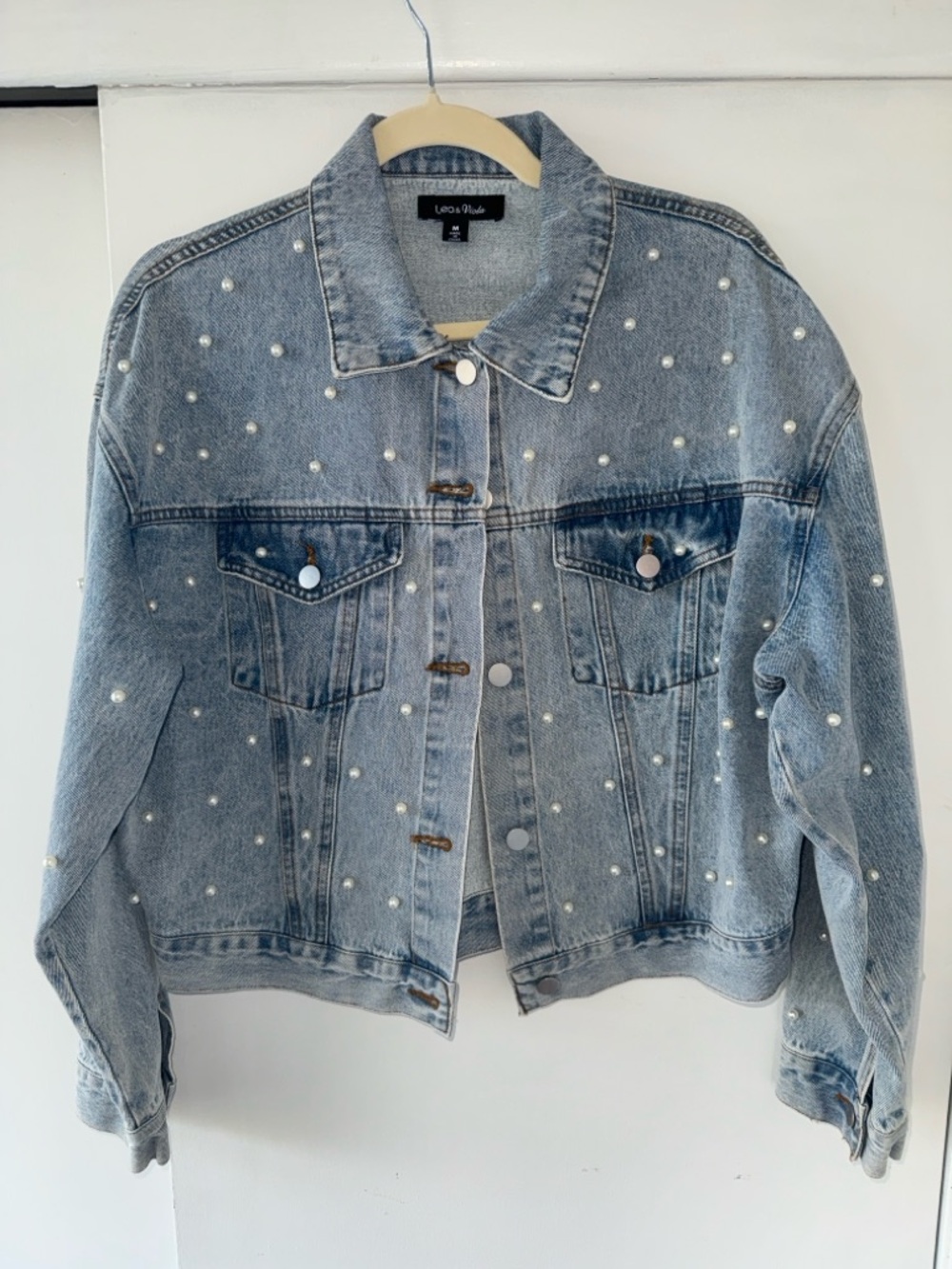 Pearl-Studded Denim Jacket